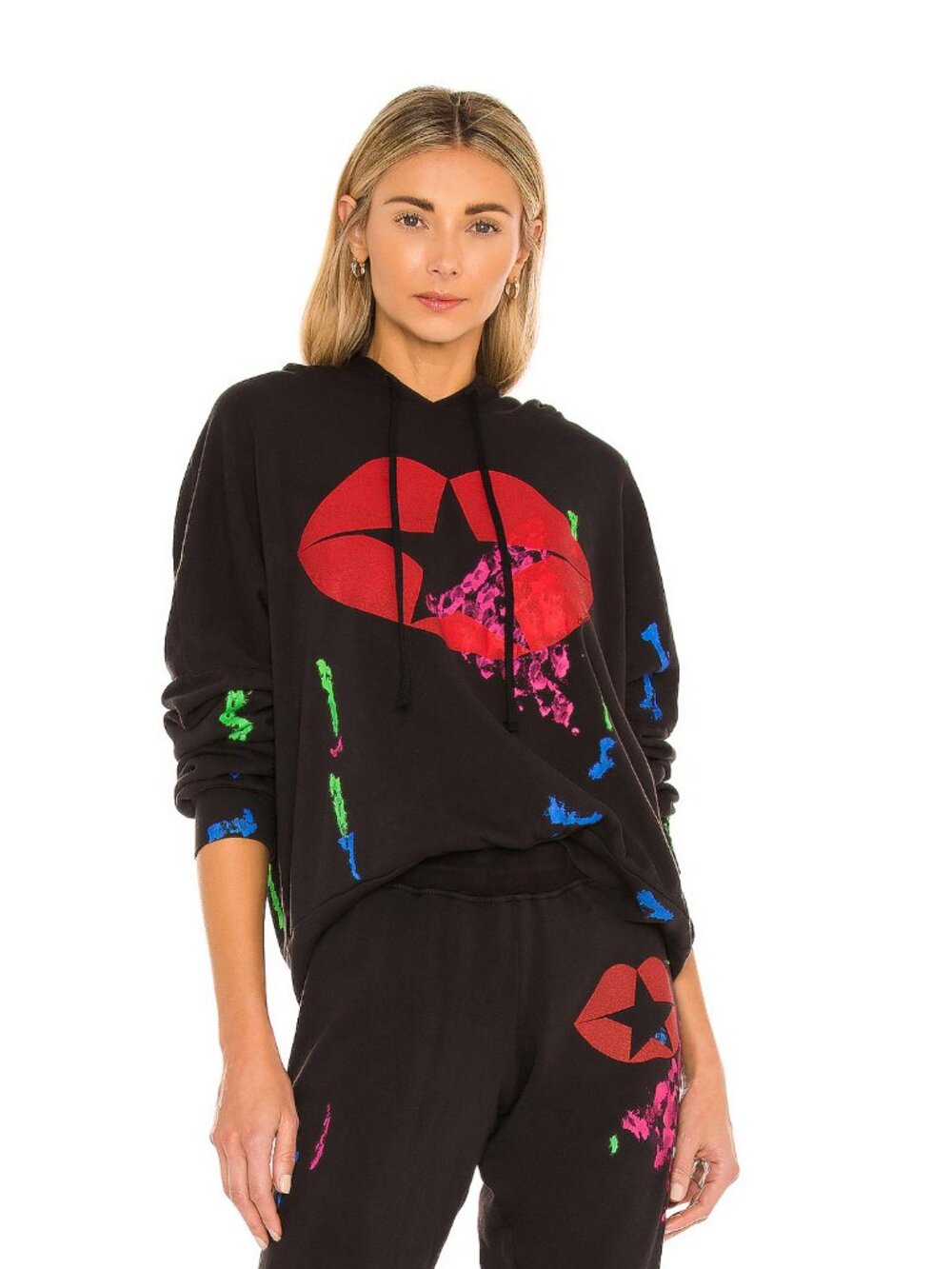 Lauren Moshi Lila Star Kiss Sweatshirt in Onyx/Paint Smudge
